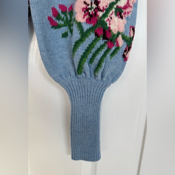 Gucci light blue Intarsia puff sleeve wool sweater - Picture 8 of 10